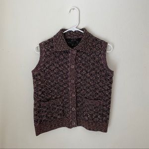 Knit collared vest